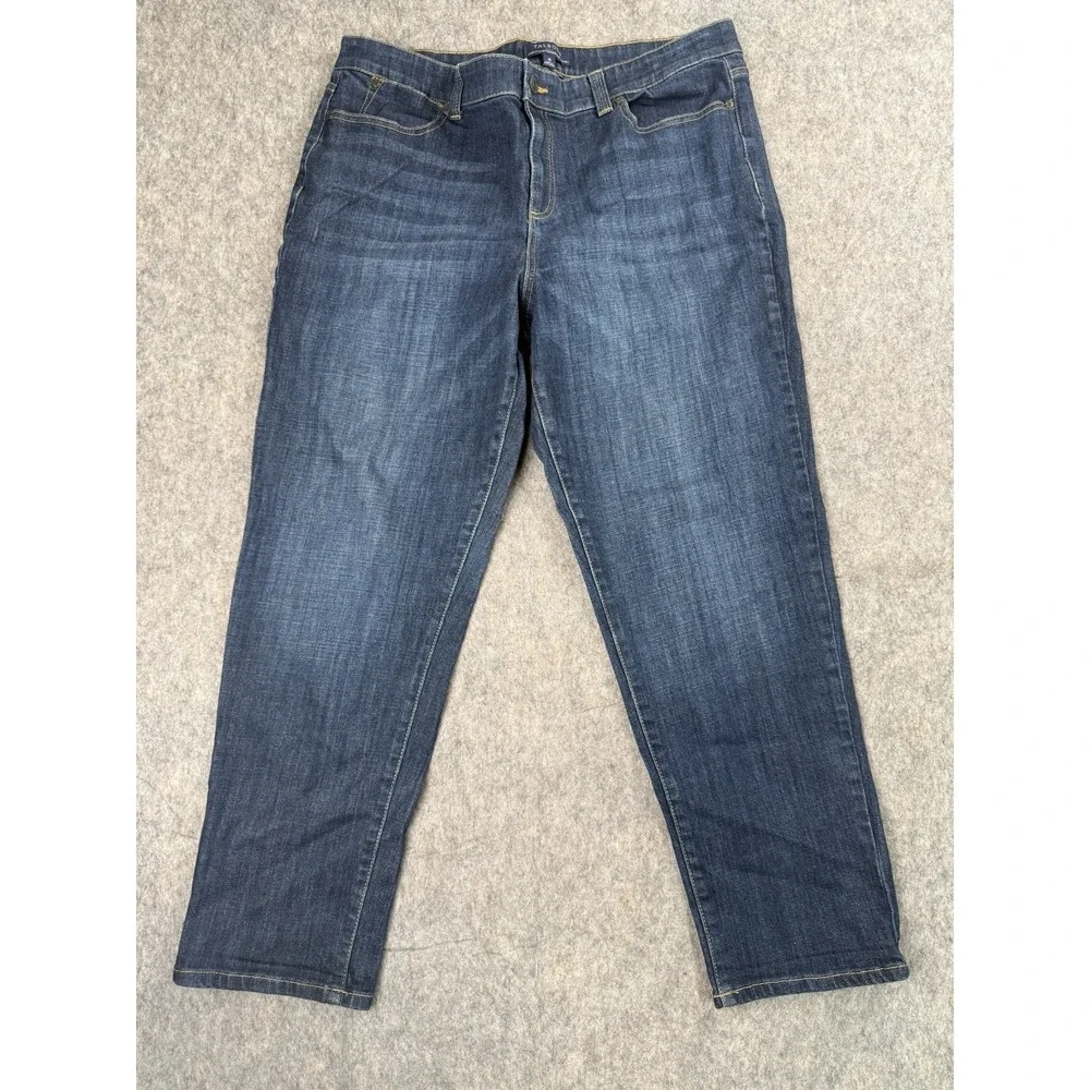 Talbots‎ Women 16 Simply Flattering 5-Pocket Jeans BOYFRIEND blue Medium Wash